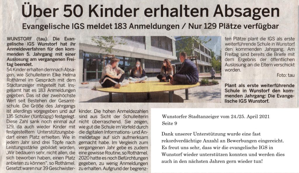 Stadtanzeiger Bericht IGS