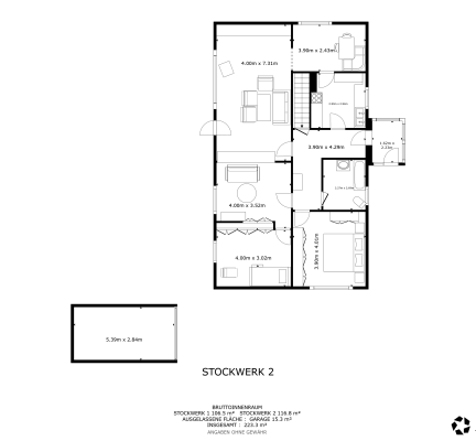 Grundriss Wohnbereich