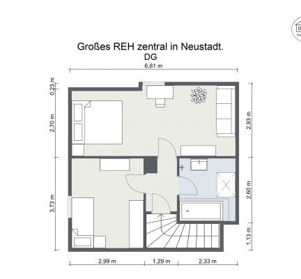 Grundriss – Großes REH zentral in Neustadt. – DG – 2D