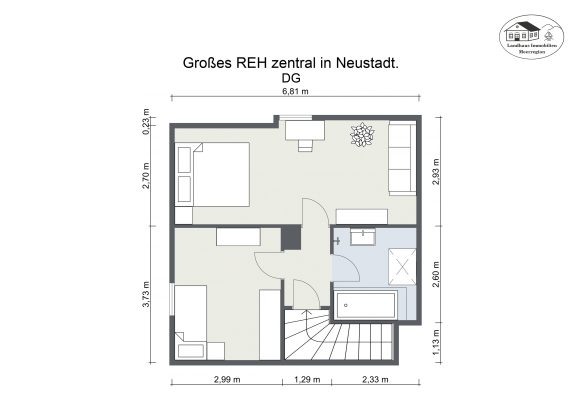 Grundriss – Großes REH zentral in Neustadt. – DG – 2D