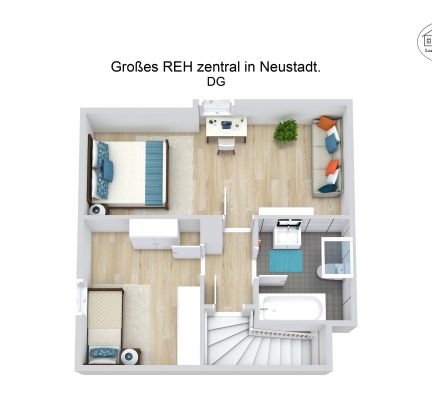 Grundriss – Großes REH zentral in Neustadt. – DG – 3D