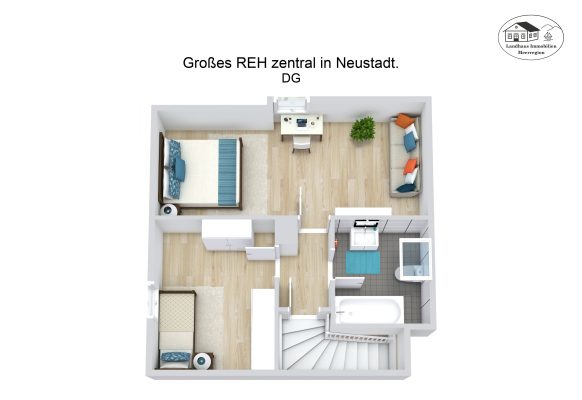 Grundriss – Großes REH zentral in Neustadt. – DG – 3D