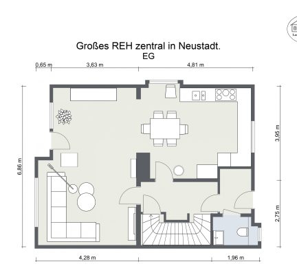 Grundriss – Großes REH zentral in Neustadt. – EG – 2D
