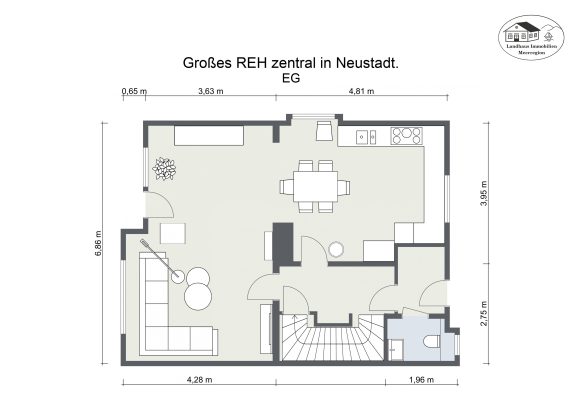 Grundriss – Großes REH zentral in Neustadt. – EG – 2D