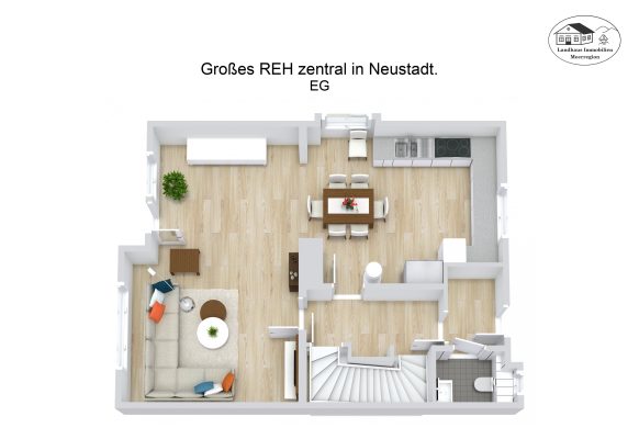 Grundriss – Großes REH zentral in Neustadt. – EG – 3D