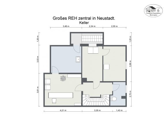 Grundriss – Großes REH zentral in Neustadt. – Keller – 2D