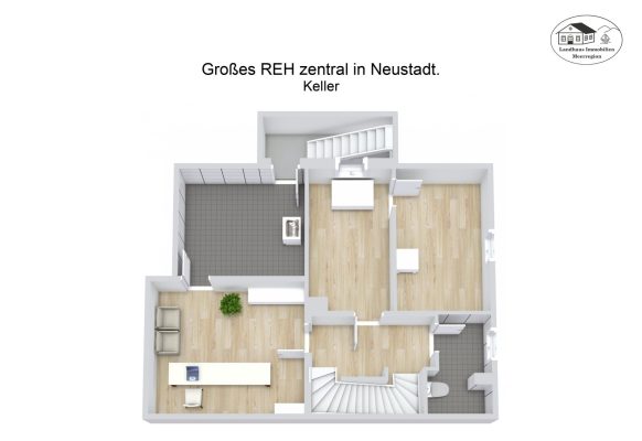 Grundriss – Großes REH zentral in Neustadt. – Keller – 3D