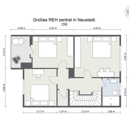 Grundriss – Großes REH zentral in Neustadt. – OG – 2D