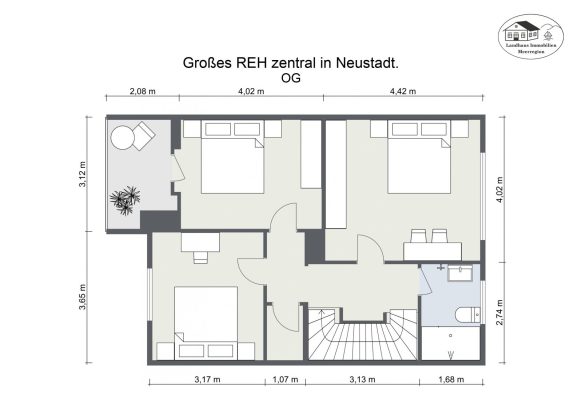 Grundriss – Großes REH zentral in Neustadt. – OG – 2D