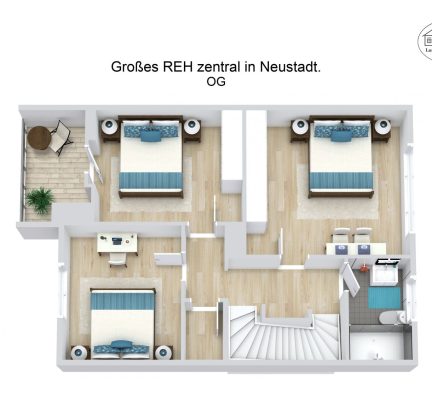 Grundriss – Großes REH zentral in Neustadt. – OG – 3D