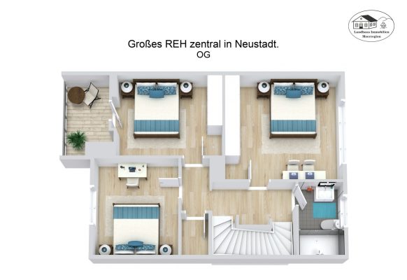 Grundriss – Großes REH zentral in Neustadt. – OG – 3D