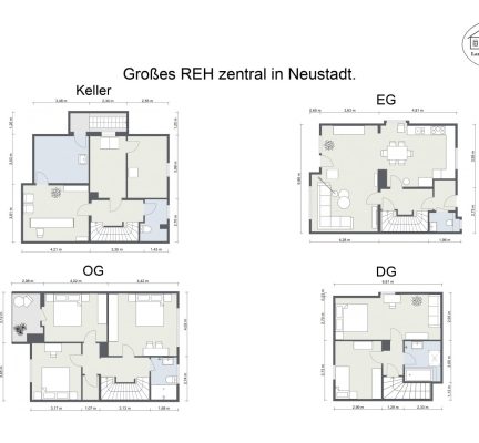 Grundrisse Übersicht – Großes REH zentral in Neustadt. – 2D