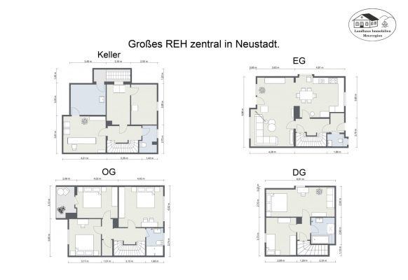 Grundrisse Übersicht – Großes REH zentral in Neustadt. – 2D