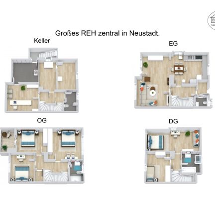 Grundrisse Übersicht – Großes REH zentral in Neustadt. – 3D